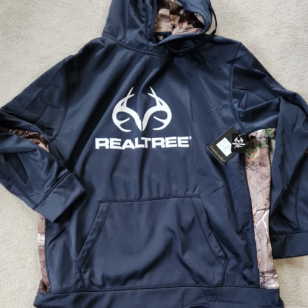 Dunbrooke Real Tree Black and Camo Hooded Sweatshirt - XL NWT